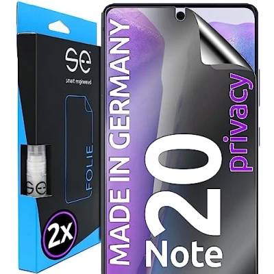 Afbeelding van S.E Screenprotector voor Samsung Galaxy Note 20, 2 stuks, anti spion, spyon, stofdichte en luchtbelvrije displaybeschermfolie