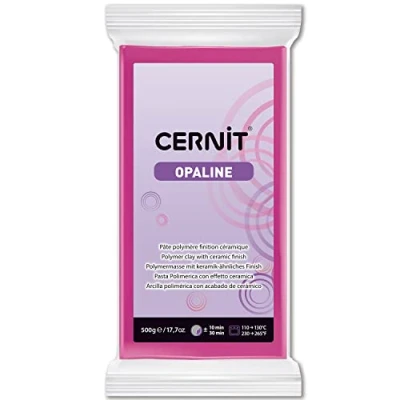 Afbeelding van CERNIT CE0880500460C Opaline polymeerdeeg, modelleermassa, kleur magenta, blok van 500 g