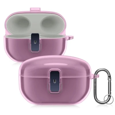 Afbeelding van kwmobile hoes geschikt Voor Sony WF 1000XM5 Hardcover beschermhoes in mat paars oordopjes