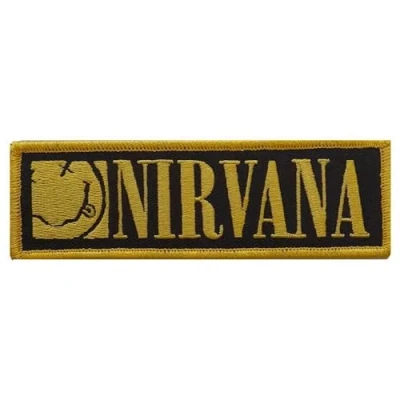 Afbeelding van Nirvana Logo &amp; Happy Face Patch Geel/Zwart
