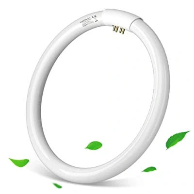 Afbeelding van Aigostar 32W T9 ronde TL buis, G10Q voet, 6500K koudwit licht, 2100 lumen. CRI ≥ 80, gelijk aan 131W halogeenlamp, energiebesparing. Diameter van 30cm.
