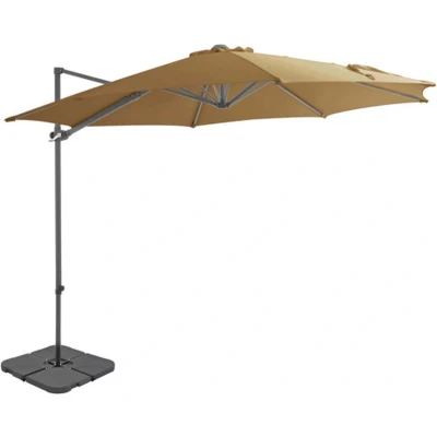 Afbeelding van Parasol met draagbare voet taupe