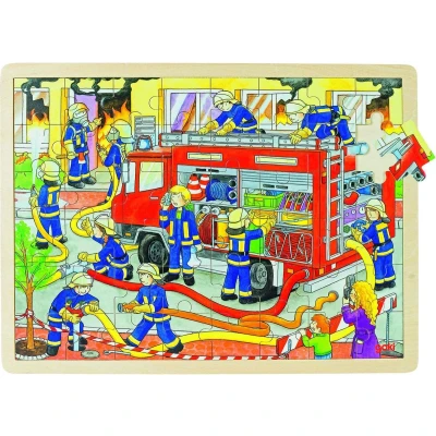 Afbeelding van Goki Houten Legpuzzel Brandweer, 48st.