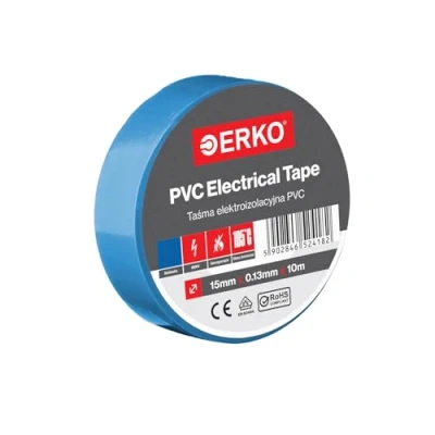 Afbeelding van ERKO Set pvc isolatietape 15 mm x 10 m reparatie van elektrische kabels Zeer flexibel met sterke hechting Chemicaliënbestendig Polyvinylchloride blauw