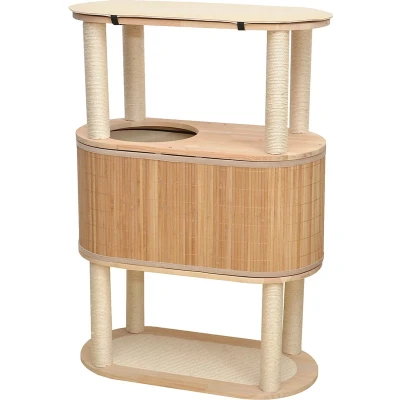 Afbeelding van Ebi Krabpaal Kat Bamboe Tori 113 78x39x113cm Beige 1st