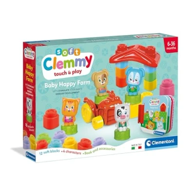 Afbeelding van Clementoni 17884 Soft Clemmy Happy Farm Blokken voor kinderen, Sensorisch Spel, en Personages, Educatief Speelgoed Baby&#039;s Van 6 36 Maanden, Gemaakt in Italië