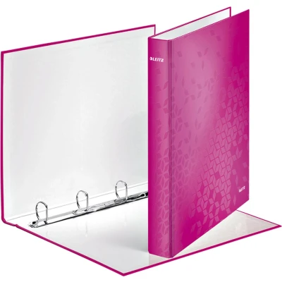 Afbeelding van Ringband Leitz WOW A4 4 rings D mech 25mm karton roze