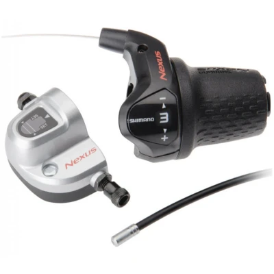 Afbeelding van Draaiversteller 3 speed Shimano Nexus SL 3S42E met kabels en clickbox zwart (werkplaatsverpakk...