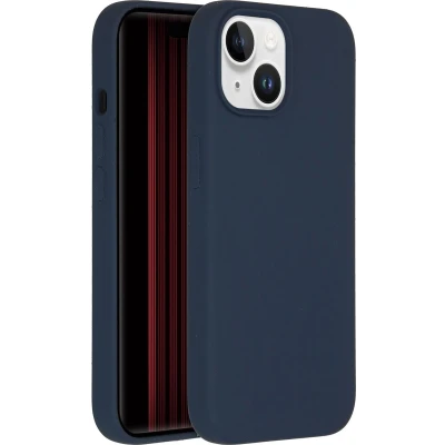Afbeelding van Accezz Hoesje Geschikt voor iPhone 15 Siliconen Liquid Silicone Backcover MagSafe Donkerblauw