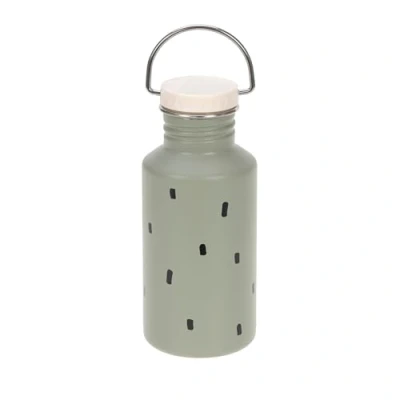 Image de LÄSSIG Gourde en acier inoxydable pour enfant avec tasse de sport 500 ml Anti fuite Happy Prints Vert olive clair