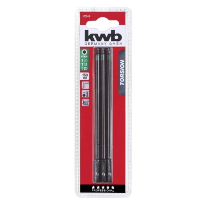 Afbeelding van KWB lange bits torx 3 delig 150mm torsie