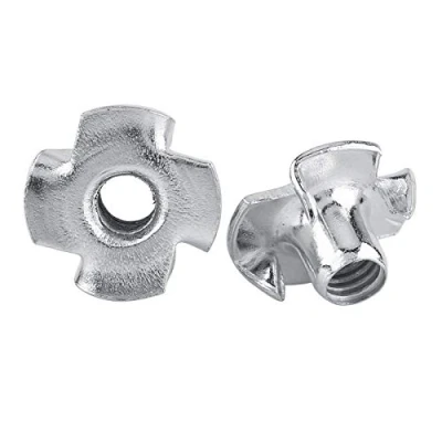 Afbeelding van Walfront T moeren met 4 klauwen van verzinkt staal voor houtbewerking meubels M3/M4/M5/M6/M8 (M6 x 50 stuks)