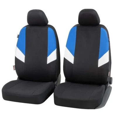 Afbeelding van Autostoelhoes Cala voorstoelhoezen, universele autostoelhoezen zwart blauw, stoelhoezen polyester