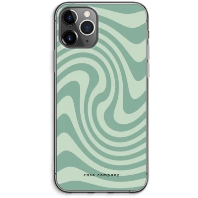 Afbeelding van Case Company® hoesje geschikt voor iPhone 11 Pro Max Swirl Groen Soft Cover Telefoonhoesje Bescherming aan alle Kanten en Schermrand