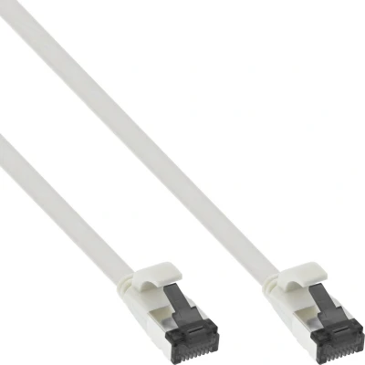 Afbeelding van U/FTP CAT8.1 40 Gigabit platte netwerkkabel met TPE mantel / wit LSZH 2 meter