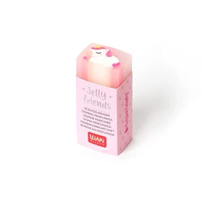 Afbeelding van Legami Geurrubber, Jelly Friends, 2,2 x 5 cm, eenhoorn thema, gesponnen suikeraroma, zachte en schone verwijdering