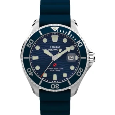 Afbeelding van Timex Deep Water Meridian TW2W81500 Horloge Rubber Blauw Ø 44 mm