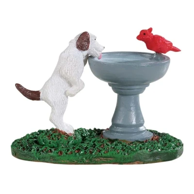 Afbeelding van Bird bath dog fountain LEMAX