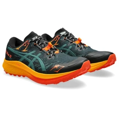 Afbeelding van Asics FUJI LITE 5 Trail hardloopschoenen, Heren, Maat: 42, Saxon green/rainy lake Textiel/ synthetisch