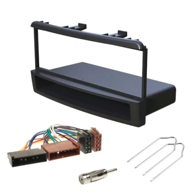 Afbeelding van Audioproject A152 Radioblende set compatibel met Ford Fiesta Escort Focus MK1 2 Mondeo MK3 Galaxy Cougar Ablage Fach Radio Adapter Antenne Versnellingsbeugel Auto 1 DIN ISO zwart