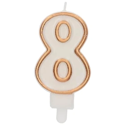 Afbeelding van Folat Kaars cijfer 8 simply chique gold 9 cm