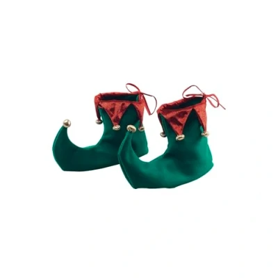 Afbeelding van Bristol Novelty BA853 Kerstkabouter verkleedschoenen, 1 paar, volwassenen, uniseks, groen/rood/goud