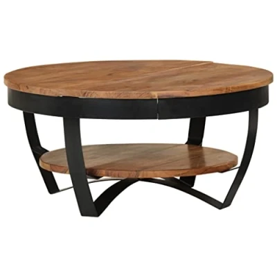 Afbeelding van vidaXL Massief Acaciahouten Salontafel Tafel Meubel Woonkamertafel Koffietafel Tafeltje Salontafels Woonkamertafels Meubelen Tafels