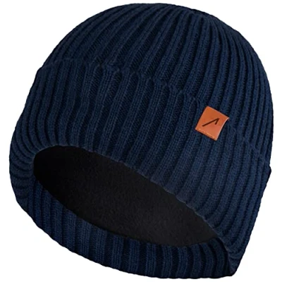 Afbeelding van ACE Wintermuts met 3M Thinsulate voering gebreide muts voor volwassenen, zacht, warm en comfortabel, Donkerblauw