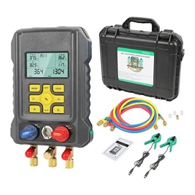 Afbeelding van KAISAL Digitale airconditioning manometer voor 93 koelmiddelen R410a R32 R22 R1234YF HAVC navulmanometer