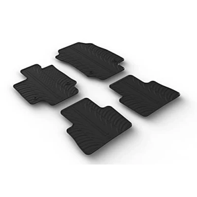 Afbeelding van Gledring 0755 Vloermatset Rubber voor en achter 4 zwart 750mm 550mm