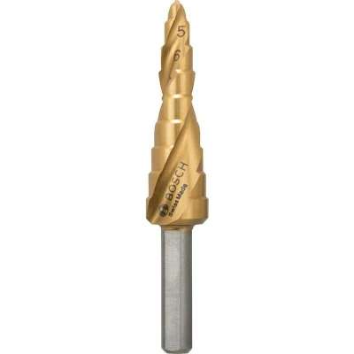 Afbeelding van Bosch Accessories 2608597525 HSS Getrapte boor 4 12 mm TiN Gezamenlijke lengte 66.5 3 vlakken schacht 1 stuk(s)