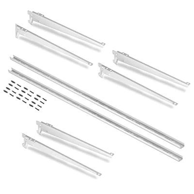 Image de Emuca Profilés de fixation murale et supports d’étagères Jagmet, 380, Peint en blanc, Acier, 1 kit