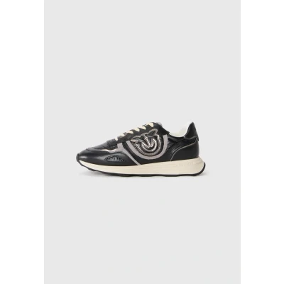 Afbeelding van Pinko Zoe 01 Sneakers Dames Leren Sneaker Zwart Maat 36