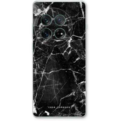 Afbeelding van Case Company® hoesje geschikt voor OnePlus 12r Zwart Marmer Soft Cover Telefoonhoesje Bescherming aan alle Kanten en Schermrand