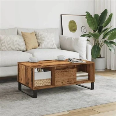 Image de vidaXL Table basse vieux bois 90x50x36,5 cm d&#039;ingénierie857340