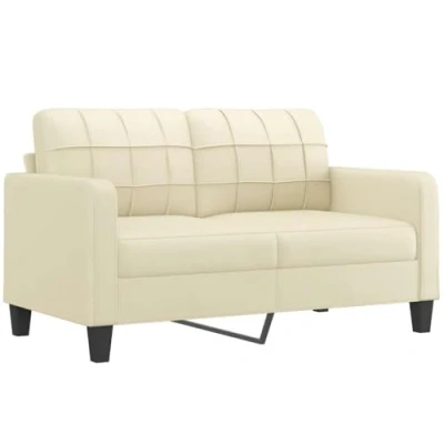 Image de vidaXL Canapé à 2 places Crème 140 cm Similicuir359334
