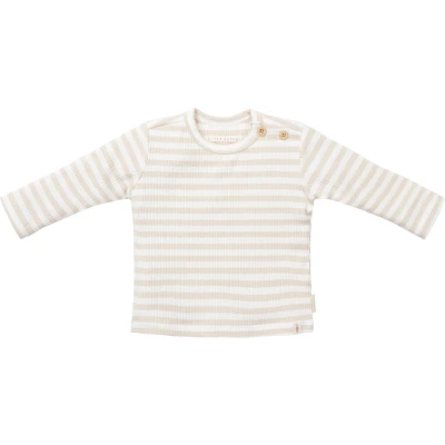 Afbeelding van Little Dutch Shirt Longsleeve LDFEC24 Stripe Sand White Maat 68