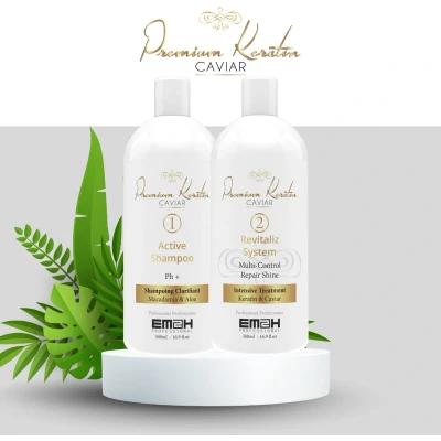 Afbeelding van Premium Keratin Caviar Braziliaanse keratinebehandeling kit 2 x 500 ml