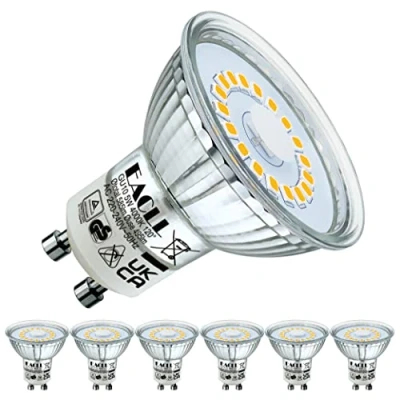 Afbeelding van EACLL Ledlampen, GU10, 4000 K, neutraal wit, lichtbron, 495 lumen, 5 W, komt overeen met 50 W. 120 brede stralingshoek, AC 230 V, reflectorspots, zonder flikkeren, 6 stuks