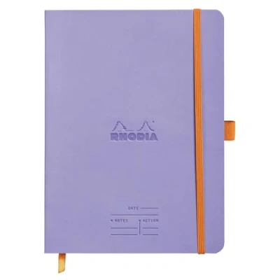 Afbeelding van RHODIA 117789C Notitieboek, A5+, voorgedrukt met datum/notities/actie, 160 pagina&#039;s afneembaar, helder papier 90 g, bladwijzers, pennenhouder, omslag van kunstleer, Rhodiarama