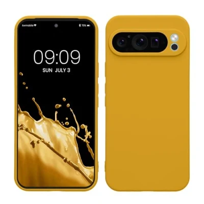 Afbeelding van kwmobile telefoonhoesje geschikt voor Google Pixel 9 Pro XL Hoesje smartphone Precisie camera uitsnede In honinggeel