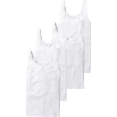 Afbeelding van Schiesser 4 PACK Essentials Hemd, Dames, Maat: 48, Schwarz weiss