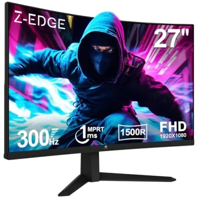 Afbeelding van Z Edge Gebogen Gaming Monitor 27 inch 300 Hz, 1 ms MPRT, FreeSync, FHD (1920 x 1080), LED 16:9, verstelbare helling, 1500R VA, 4000:1, 2x HDMI2.0 &amp; DP1.4, VESA 100 mm (D)