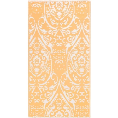 Afbeelding van Buitenkleed 80x150 cm PP oranje en wit