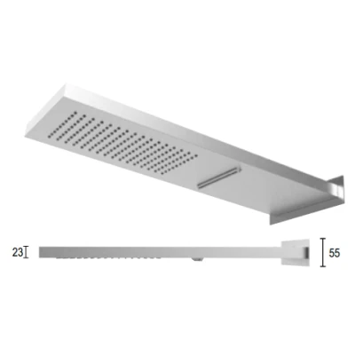 Afbeelding van SB Square 316 Regendouche met muuraansluiting en waterval douche volledig RVS 1208946755