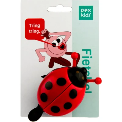 Afbeelding van Kinderbel PexKids Lieveheersbeestje met openstaande vleugels rood/zwart