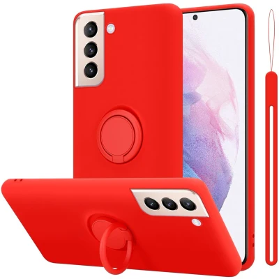 Afbeelding van Cadorabo Hoesje geschikt voor Samsung Galaxy S24 PLUS in LIQUID ROOD Beschermhoes van flexibel TPU silicone Case Cover met ring
