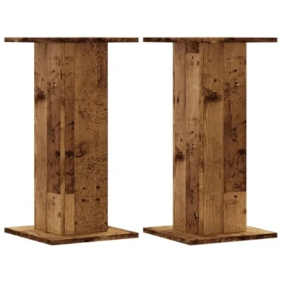 Afbeelding van vidaXL Speakerstandaards 2 st 30x30x60 cm bewerkt hout oud houtkleurig