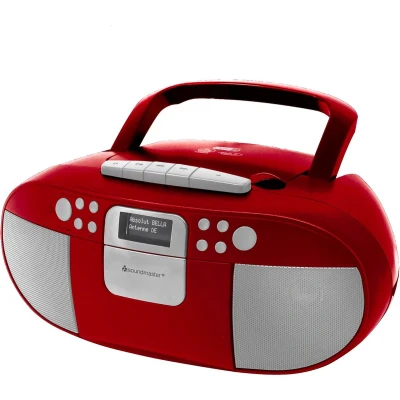 Afbeelding van Soundmaster SCD7800RO Boombox met DAB+/FM radio, CD, MP3, USB en cassettespeler, rood
