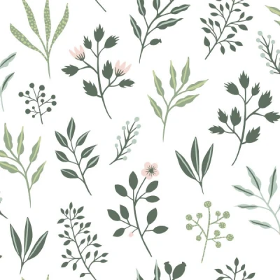 Afbeelding van ESTAhome behang bloemmotief in Scandinavische stijl wit en vergrijsd groen 139080 0,53 x 10,05 m